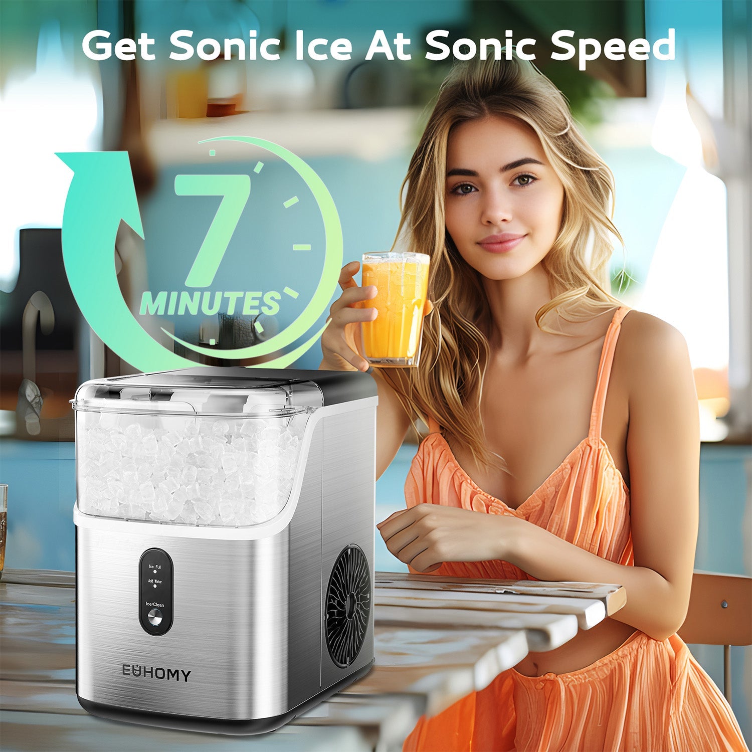 Nugget Ice Maker Pearl L1 by Mecila