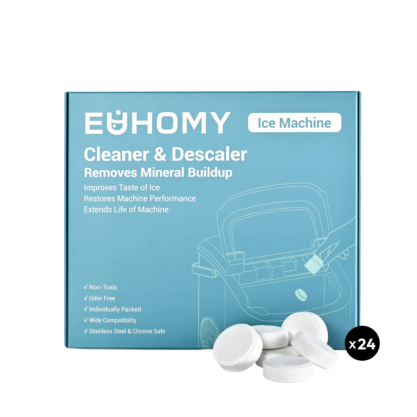 Ice Maker Cleaner 24 Clean Tablets